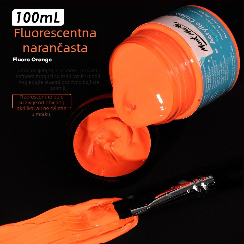 Monde metalno fluorescirajuća akrilna boja – 100 ml, vodootporna, netoksična, jedna bočica, za ručno slikanje zidova i DIY projekti