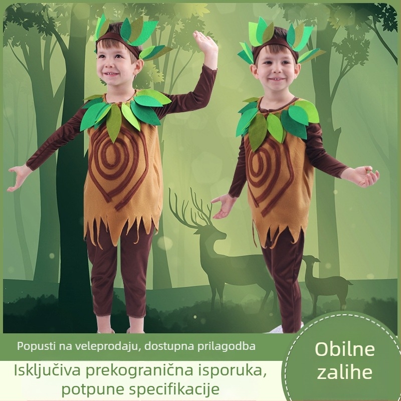 BSRLONS Unisex dječji kazališni kostim u obliku drveta – 100% poliester, za uobičajene scenske nastupe, za uzrast do 17 godina
