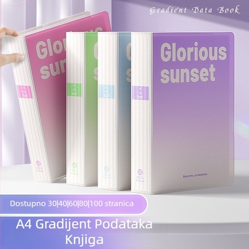 Dokument mapa s umetnim listovima, gradijentne boje, višeslojno skladištenje (Materijal: Plastika; Broj stranica: 100; Ispis logotipa: Ne; Prilagodba: Ne)