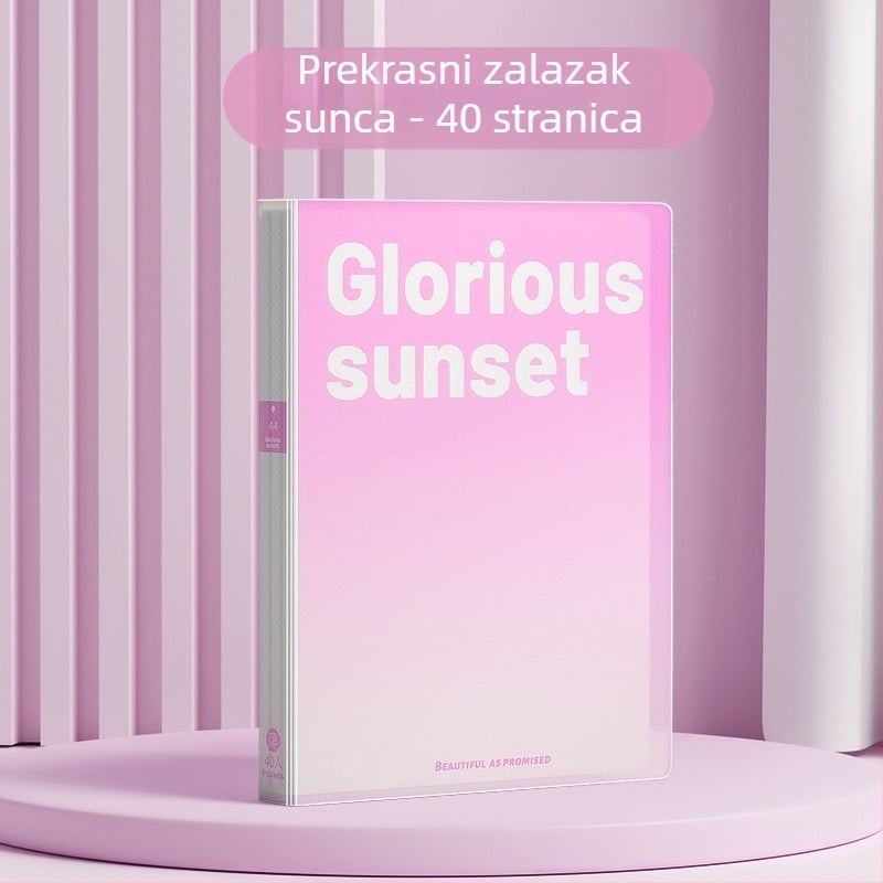 Dokument mapa s umetnim listovima, gradijentne boje, višeslojno skladištenje (Materijal: Plastika; Broj stranica: 100; Ispis logotipa: Ne; Prilagodba: Ne)