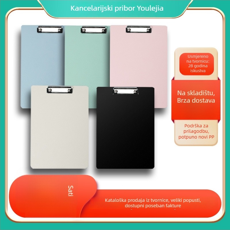 Klip za ploču A4 – plastični klip, PP materijal, model 5316/5317, debljina ploče 1,5 mm, pogodan za papir A3