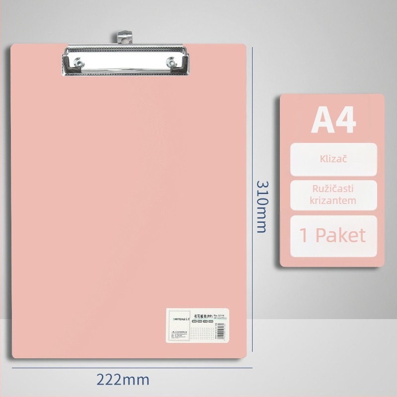 Klip za ploču A4 – plastični klip, PP materijal, model 5316/5317, debljina ploče 1,5 mm, pogodan za papir A3