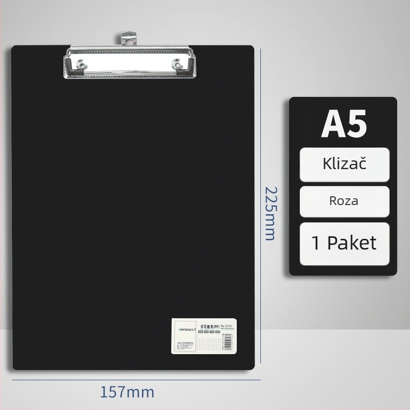 Klip za ploču A4 – plastični klip, PP materijal, model 5316/5317, debljina ploče 1,5 mm, pogodan za papir A3