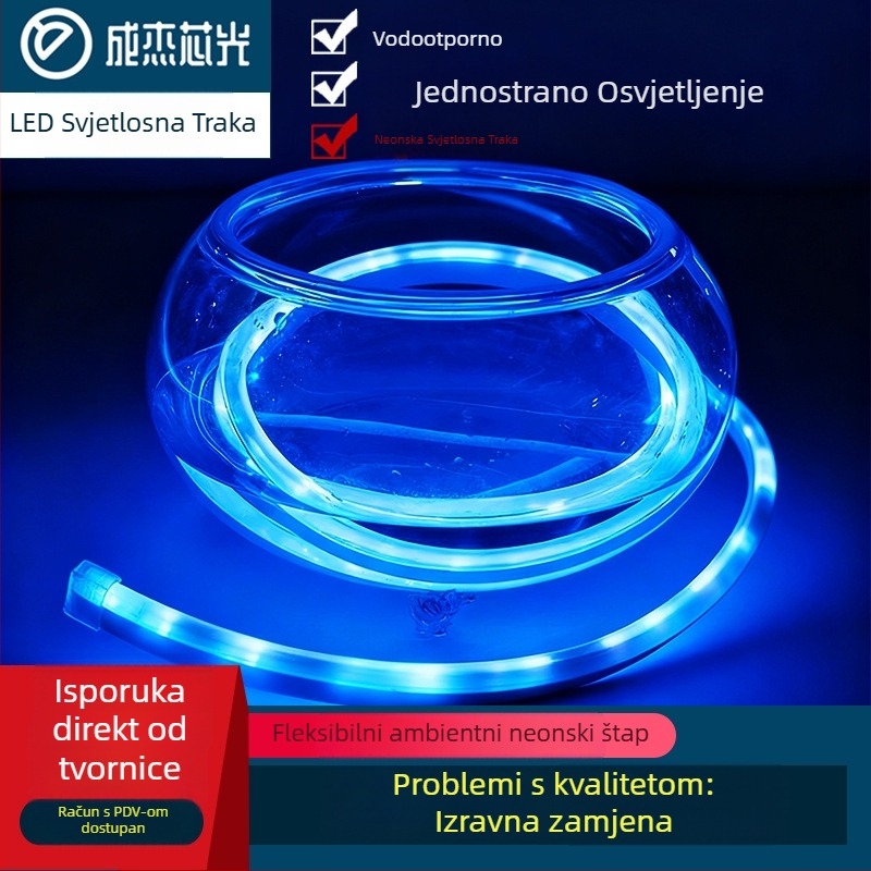 Neon LED trak 2835, 120 LED/m, IP65 vodootporna, 8W, ulaz 12-24-110-220V