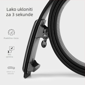Muški kožni pojas za poslovni stil s automatskom kopčom, prvi sloj teleće kože, širina 2–4 cm, kopča: legura