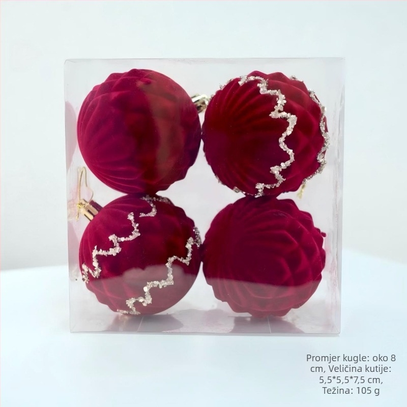 Heartful božićni ukras s flokirajućim Icicle za bor – božićni poklon privjesak