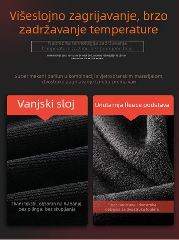 Muške hlače od corduroya s fleece podstavom, elastičan pojas, labav kroj, ravne nogavice, 100% poliester, jesen