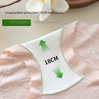 Ženske bešivne pamukaste gaćice, prozračne, antibakterijske, s produženom dužinom i potpuno pamukom podstavom