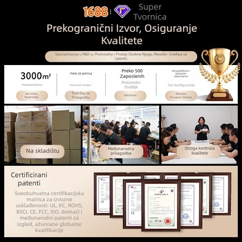 Uređaj za njegu lica s mikrostrujnim masažom, ultrazvukom i LED terapijom – prijenosan, ugrađena baterija 500–800 mAh, IPx0, poklon kutija