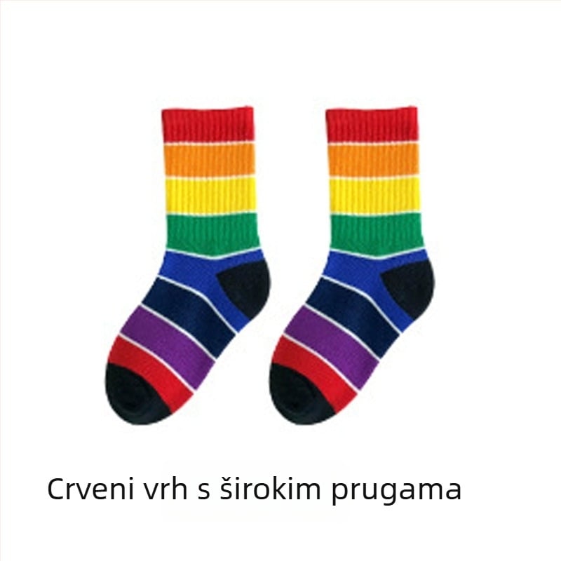 Dječje čarape | Prućasti uzorak, srednje dužine, prozračne pamuk, srednja debljina, 80% pamuk, unisex, za proljeće–jesen–zimu, uzrast 3–8 godina