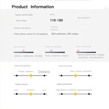 Dječje hlače, srednji pojas, poliester-blend 80%, otporne na gužvanje, bez glačanja, casual školskog stila, proljeće 2025, unisex