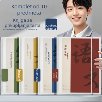 Plastični folder za organiziranje testnih radova s prozirnim umetcima, model Hc-652, 20 stranica, debljina 60, mogućnost prilagodbe