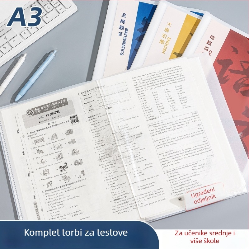 Plastični folder za organiziranje testnih radova s prozirnim umetcima, model Hc-652, 20 stranica, debljina 60, mogućnost prilagodbe