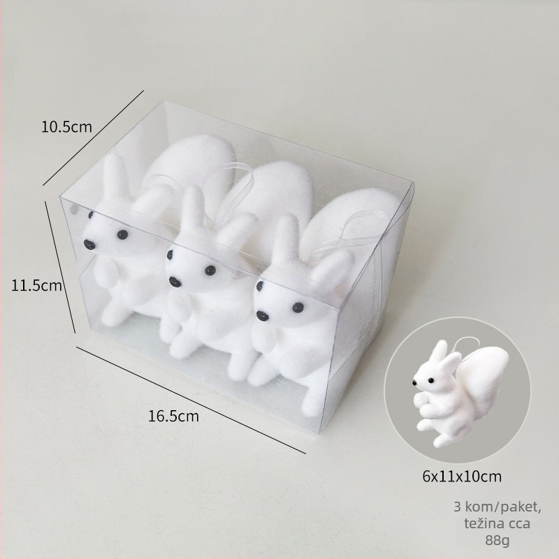 Božićni ukras za stablo s polarnim medvjedom, materijal mjehurić, brend Nuchi, crtani stil, moderni minimalizam, božićna dekoracija