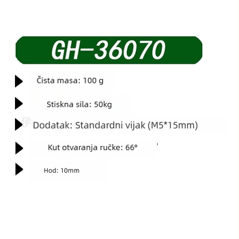 Push-Pull brzi držač za zavarivanje, lakatni kliješt, GH-36070, visoko ugljična čeli