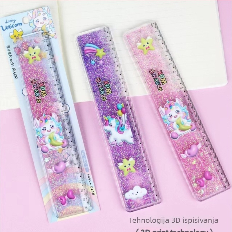 Plastično ravnalo, model 3000, 55 g, tisak logotipa, prilagodba