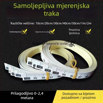 Samoljepljiva prozirna ravnala s centimetarskom skalom, vodootporna naljepnica
