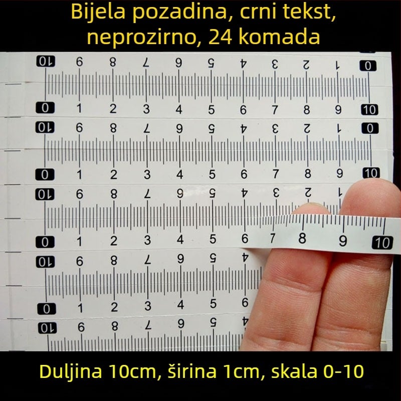 Samoljepljiva prozirna ravnala s centimetarskom skalom, vodootporna naljepnica