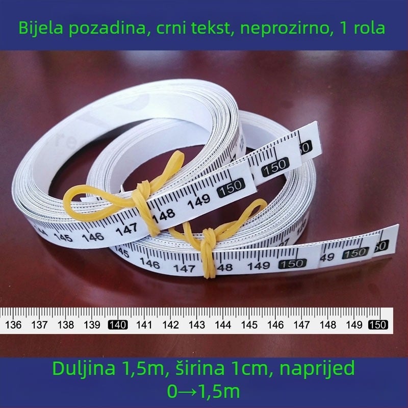 Samoljepljiva prozirna ravnala s centimetarskom skalom, vodootporna naljepnica