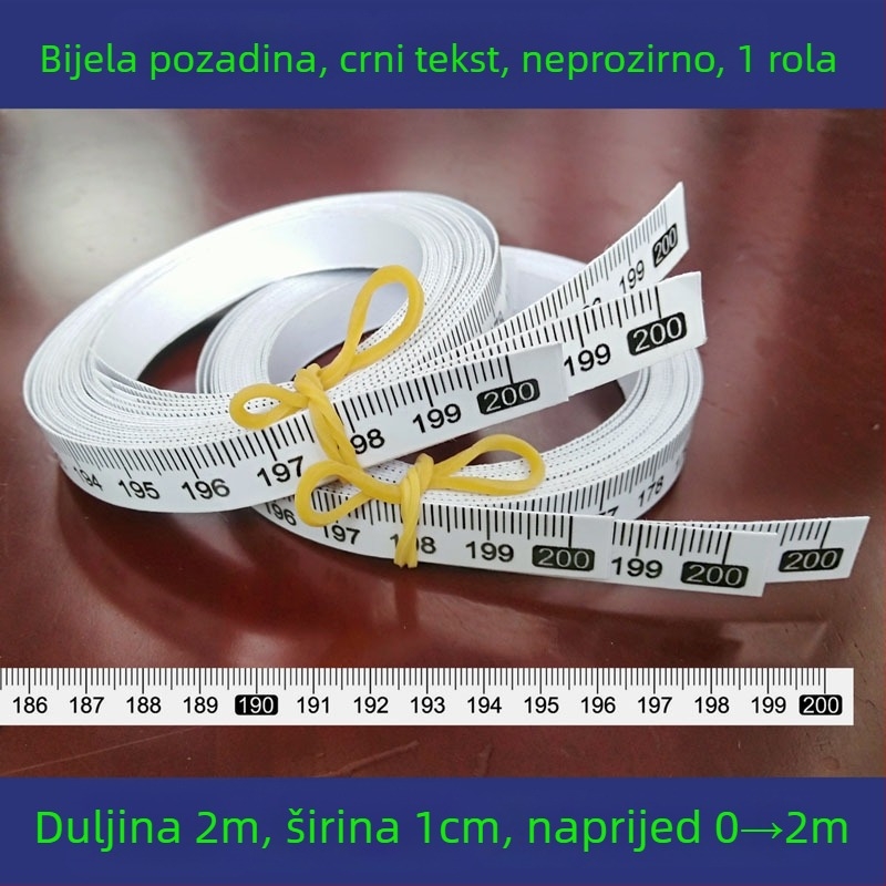 Samoljepljiva prozirna ravnala s centimetarskom skalom, vodootporna naljepnica