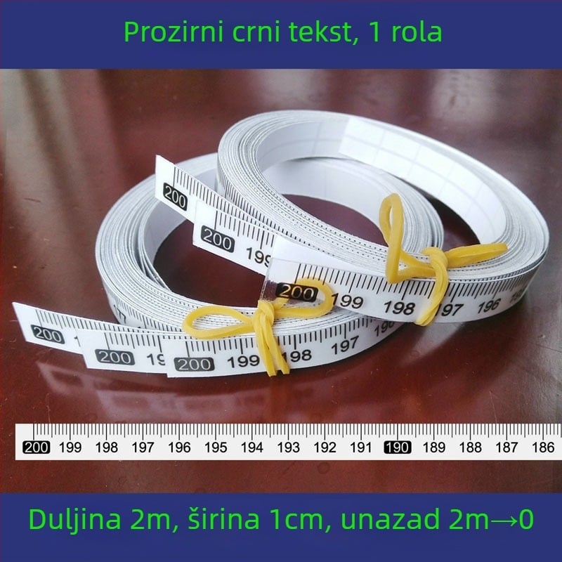 Samoljepljiva prozirna ravnala s centimetarskom skalom, vodootporna naljepnica