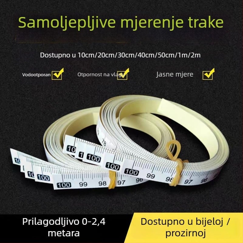 Samoljepljiva prozirna ravnala s centimetarskom skalom, vodootporna naljepnica