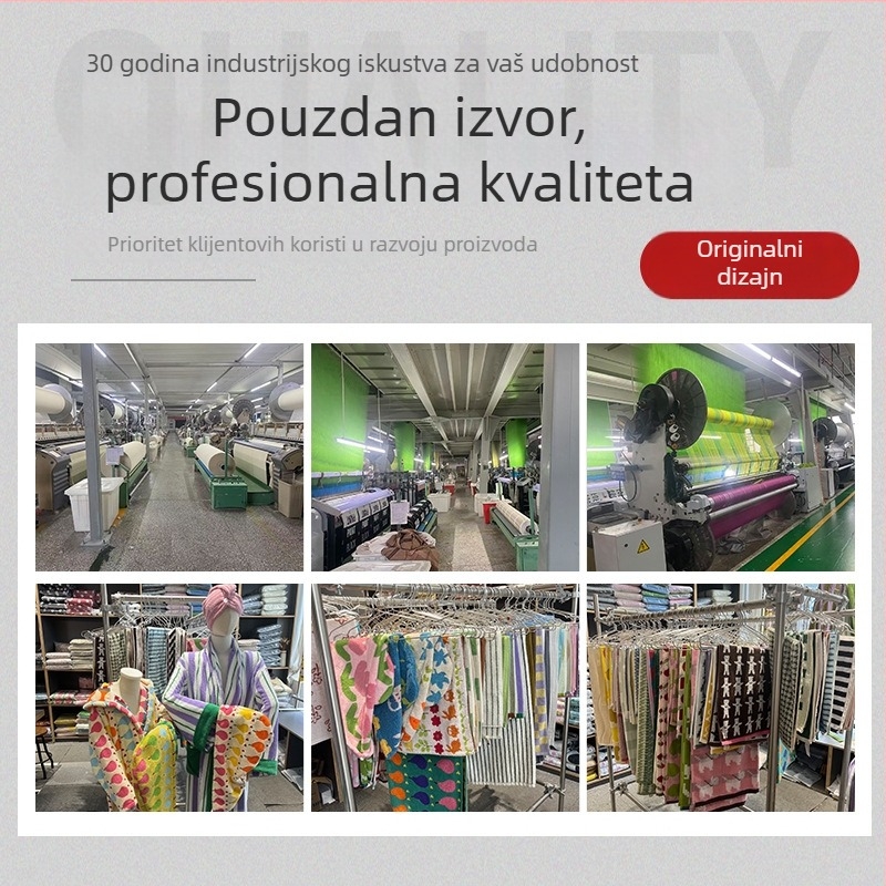 Ručnik za tijelo i ručnik za lice od 100% pamuka, izšiven dječji karikaturni dizajn, 32s vlakna, ravna tkanina, 100–120 g/m², mogućnost prilagođene izšivke