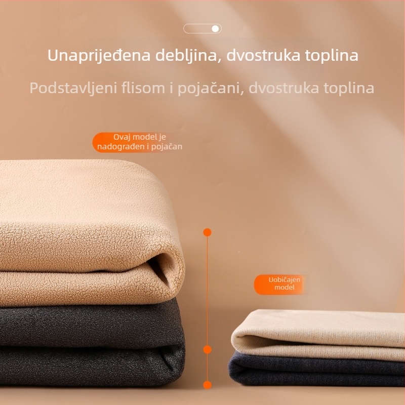 Muška termalna vest s flis podstavom, down-silk materijal, debeli 251–300 g/m², okrugli vrat