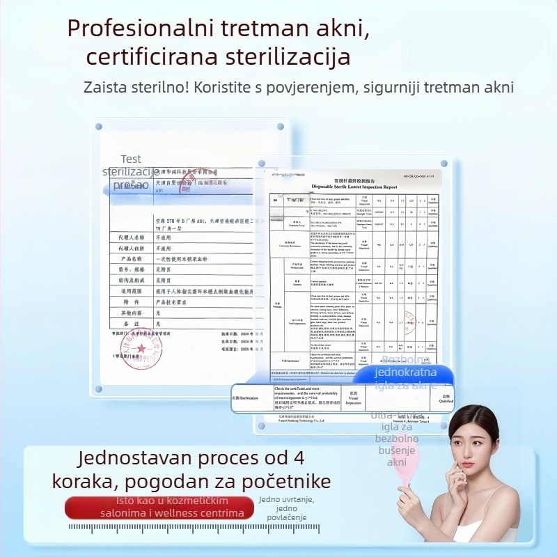 Jednokratna igla za akne od nehrđajućeg čelika, za komedone i crne točkice (izuzetno tanka)