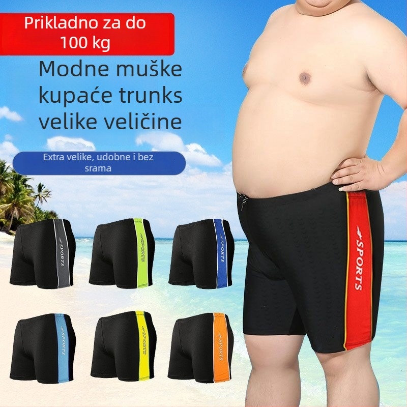 Muške kupaće gaće slobodnog kroja, boxer stil (Brand Baiya; Milk Silk tkanina; 82% poliester; 150 g; podstava 100% poliester)