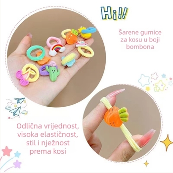 Dječje gumice za kosu od tkanine, ručna izrada, korejski stil, dugin uzorak