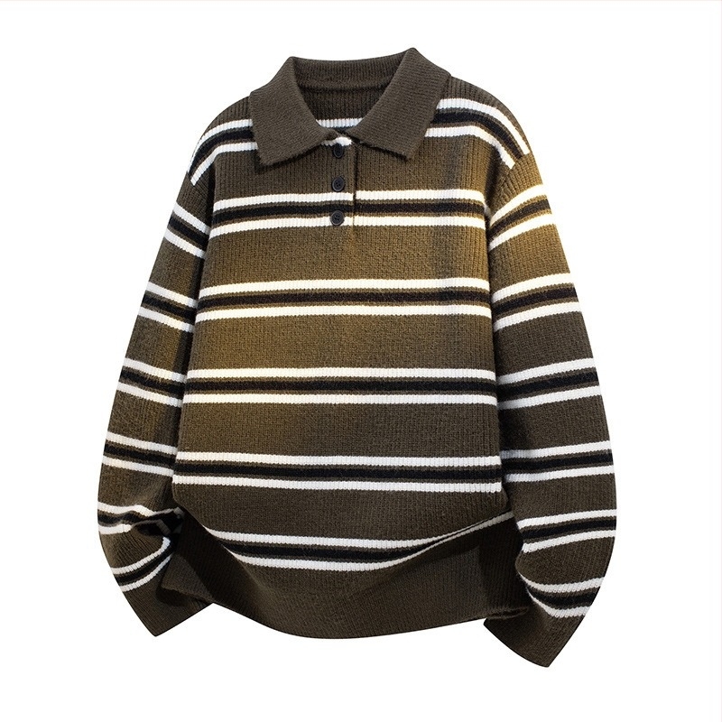 Pleteni pulover s reverom, dugi rukavi, 100% poliester, prozračan i topao