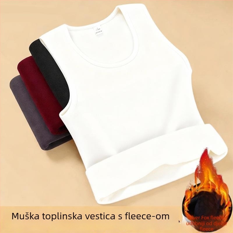 Termalna bezrukavna vesta s fleec podstavom, slobodan kroj, poliester materijal, jesen 2025