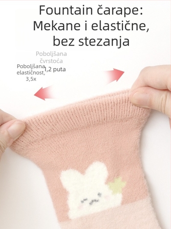 Dječje zimske čarape s flisom, debeli, dvostrano pliš, srednje dužine, unisex, za bebe i malu djecu.