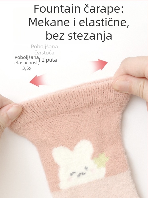 Dječje zimske čarape s flisom, debeli, dvostrano pliš, srednje dužine, unisex, za bebe i malu djecu.