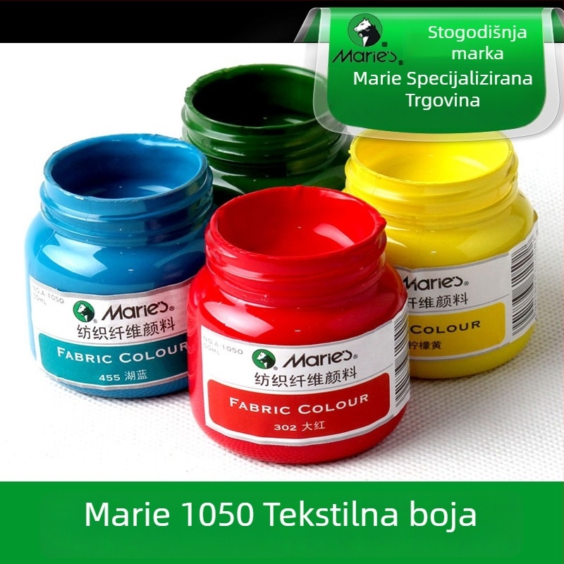 Tekstilna pigmentna boja s biljnim pigmentima – 50 ml po bočici, vodootporna, otporna na izblijedivanje