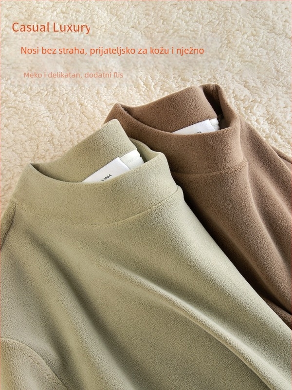 Muška debeli fleece majica s okruglim izrezom, dugi rukav, 270 g, poliester/spandeks smjesa 95,2%/4,8%