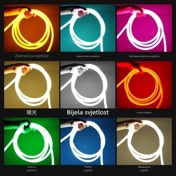 LED kružni 360° fleksibilni svjetleći trak za vanjsku reklamu — monokromatski, model 2835, 120 LED, 220V, 12W