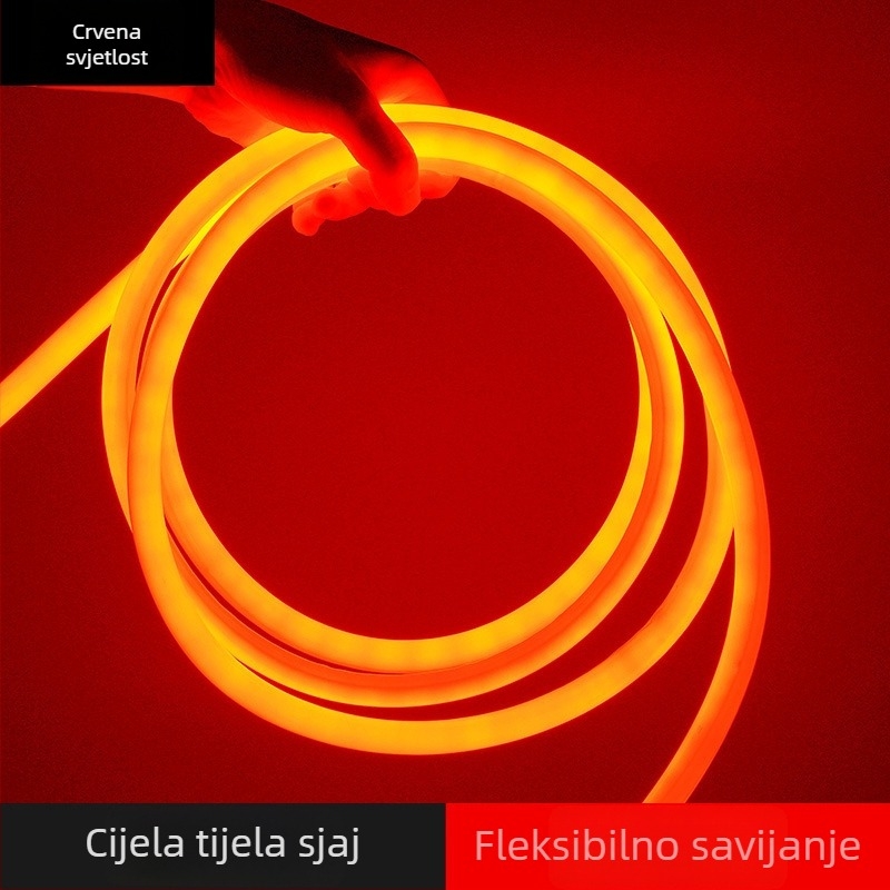 LED kružni 360° fleksibilni svjetleći trak za vanjsku reklamu — monokromatski, model 2835, 120 LED, 220V, 12W