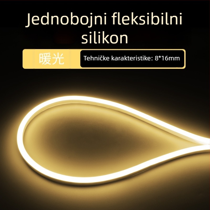 LED kružni 360° fleksibilni svjetleći trak za vanjsku reklamu — monokromatski, model 2835, 120 LED, 220V, 12W