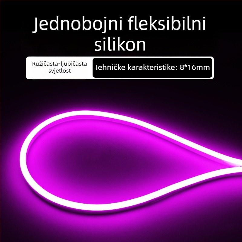LED kružni 360° fleksibilni svjetleći trak za vanjsku reklamu — monokromatski, model 2835, 120 LED, 220V, 12W