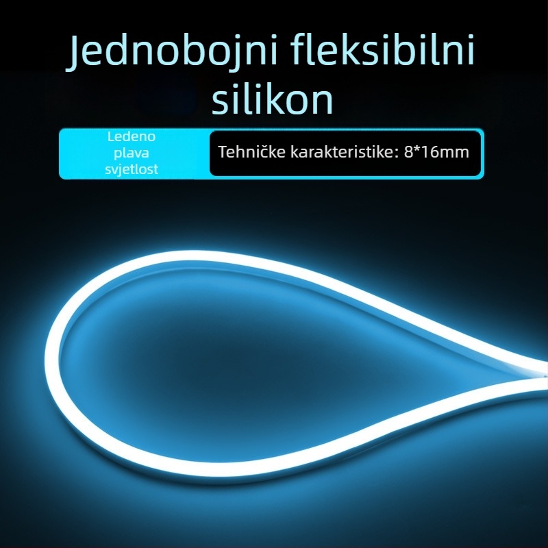 LED kružni 360° fleksibilni svjetleći trak za vanjsku reklamu — monokromatski, model 2835, 120 LED, 220V, 12W
