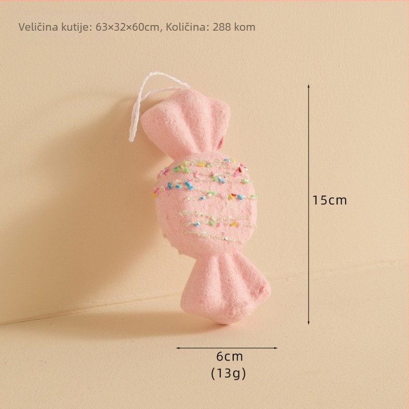 Božićni privjesak sa pahuljom i lizalicom štapićem, materijal Bubble, božićni stil, pakiranje pojedinačno