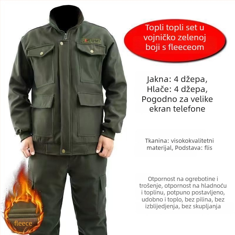 Otporno muško radno odijelo — najlonska tkanina, glavni materijal: lan, odrasli muškarac, s etiketu na ovratniku