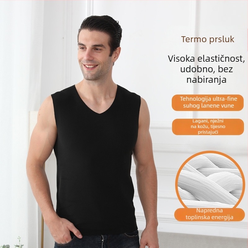 Topla baza sloj vest – poliester vlakno, V-izrez, preko glave, jednovrstna konstrukcija, za jesen/zimu vanjsku upotrebu