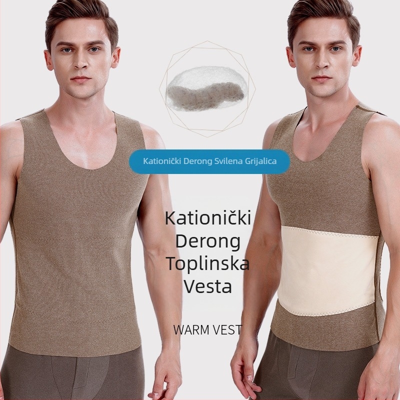 Topli prsluk od De Velvet tkanine, bezšivan, V-izrez, dvostruko slojevito, debljina 251–300 g/m², poliester 80–90%