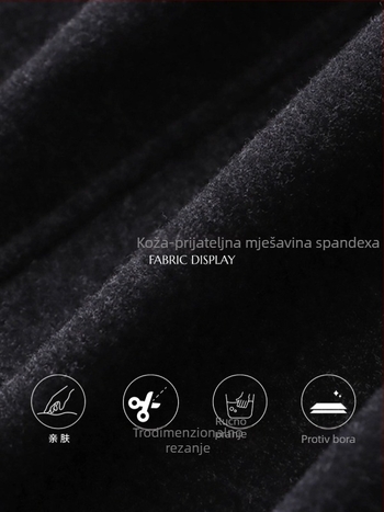 SN8275: Suknja s trodimenzionalnim krojem, drapiranim elastičnim pojasom za oblikovanje, duga A-linija, s flis podstavom