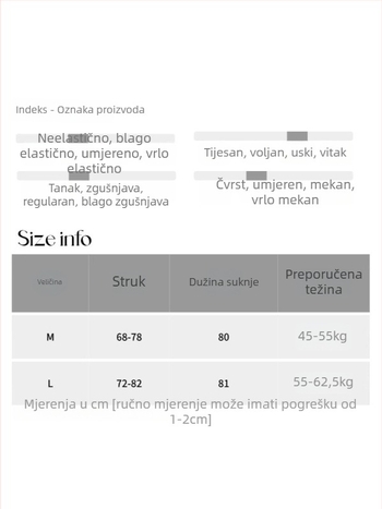 SN8275: Suknja s trodimenzionalnim krojem, drapiranim elastičnim pojasom za oblikovanje, duga A-linija, s flis podstavom
