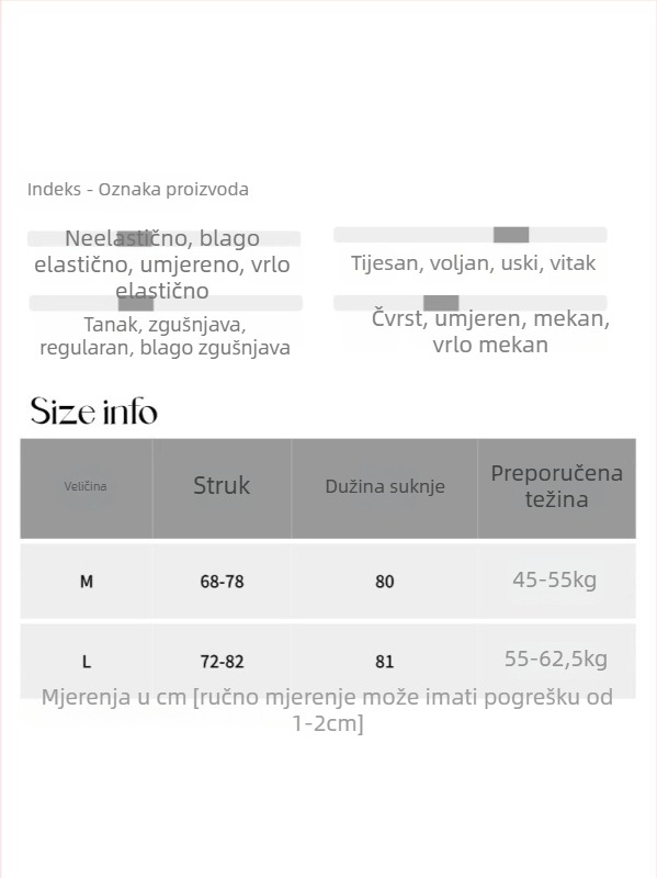 SN8275: Suknja s trodimenzionalnim krojem, drapiranim elastičnim pojasom za oblikovanje, duga A-linija, s flis podstavom