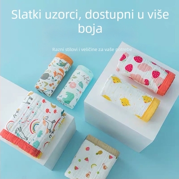 Dječji ručnik za tuširanje od 6 slojeva gaze, tiskani dizajn (40s pređa, >500 g, Victoria Little Bee)